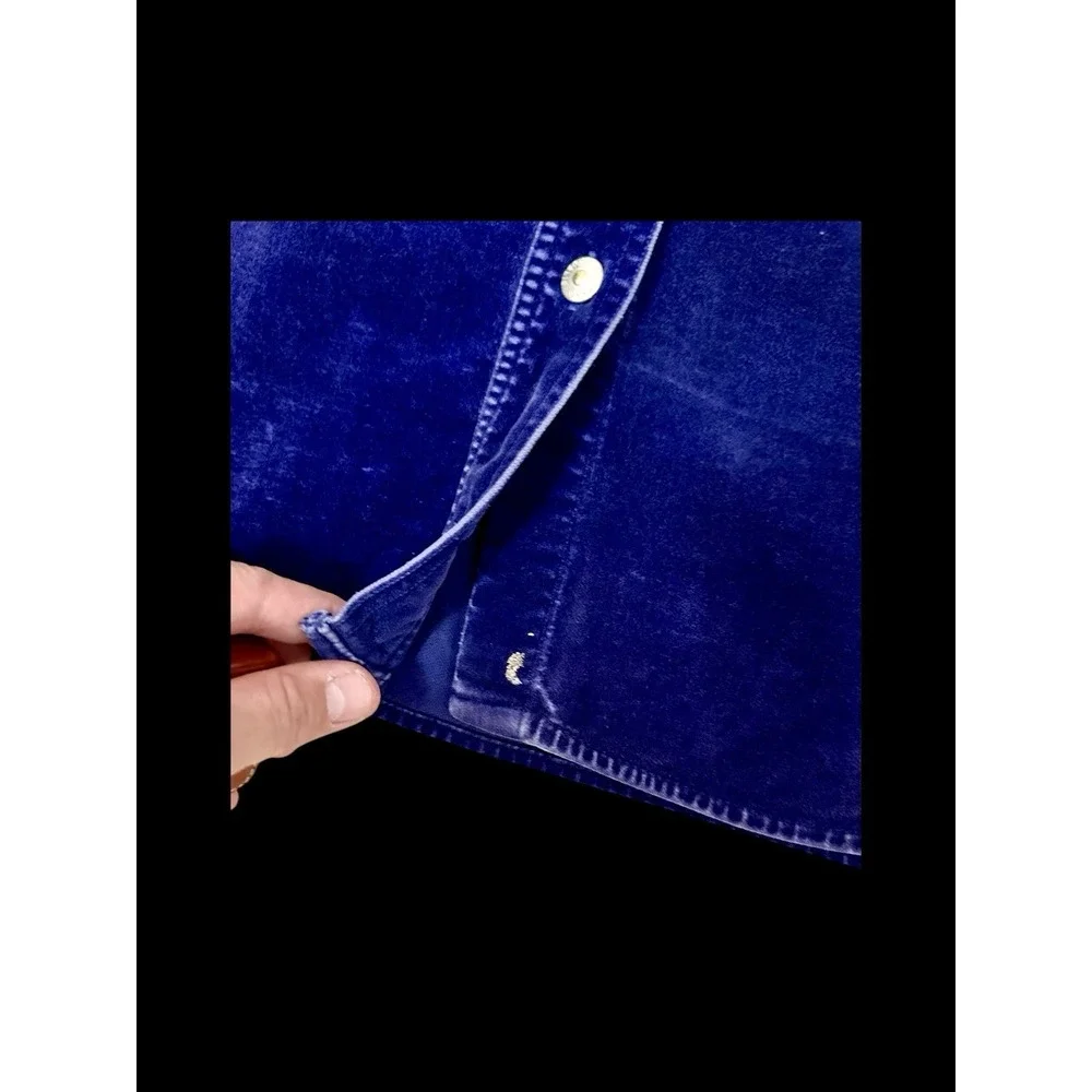 Banana Republic Shirt Medium Blue Velvet‎ Long Sleeve Vintage Chore Pocket *flaw